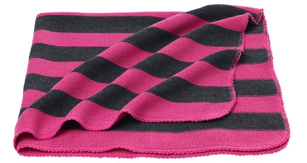 Reiff, Babydecke 80 x 90 cm aus 100% Bio-Baumwolle gestrickt, Farbe pink/fels