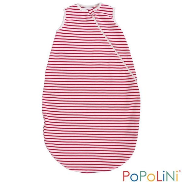 Popolini (iobio), Sommer-Schlafsack aus Bio-Baumwolle, Farbe karminrot-ecru