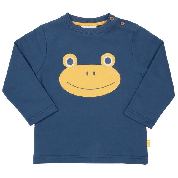 Kite Clothing, warmes Langarm-Shirt, Bio-Baumwolle, blau mit Frosch-Applikation, statt 31,95€ nur