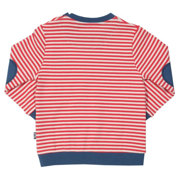 Kite Clothing, Langarm-Shirt aus 100% Bio-Baumwolle, rot-weiß gestreift, Abverkauf Gr. 68