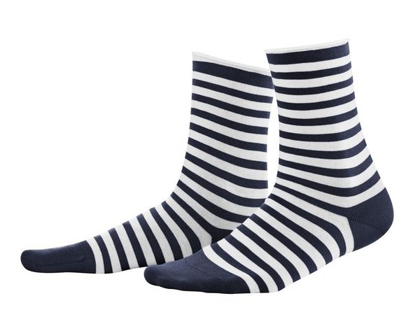 Living Crafts, Socken ALEXIS, Bio-Baumwolle, Farbe: Navy/White, im 2er Pack = 6,50€/Paar