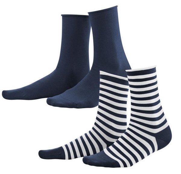 Living Crafts, Socken ALEXIS, Bio-Baumwolle, Farbe: Navy/White, im 2er Pack = 6,50€/Paar