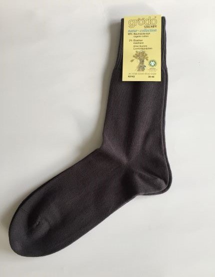Grödo, Venen-Socken ohne Gummi, 98% Bio-Baumwolle u. 2% Elasthan, Fb.anthrazit, Abverkauf