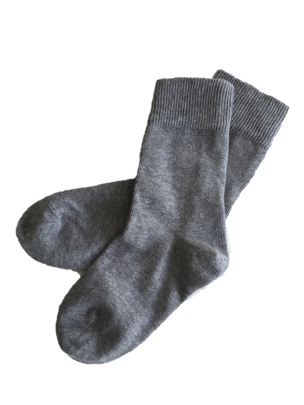 Grödo, Socken aus 98% Bio-Baumwolle und 2% Elasthan, Farbe grau, Abverkauf Gr. 31-34