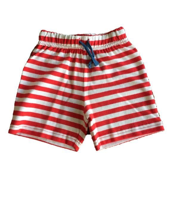 Kite Clothing Shorts aus 100% Bio-Baumwolle, rot-weiß geringelt, Abverkauf Gr. 68