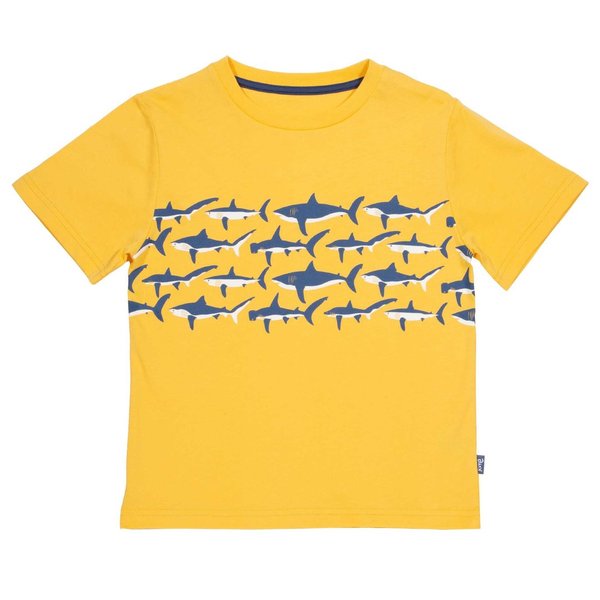 Kite Clothing, T-Shirt aus 100% Bio-Baumwolle mit Druck Haifisch-Schwarm, jetzt nur