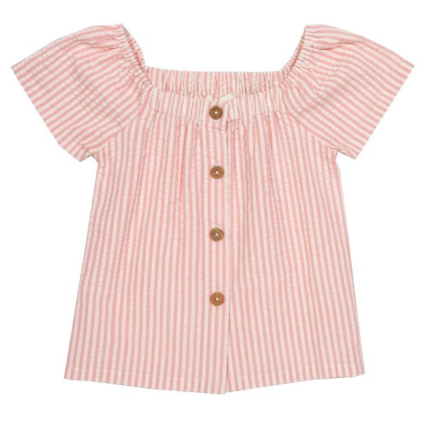 Kite Clothing, Bluse aus Seersucker-Stoff, Bio-Baumwolle, rosa/weiß gestreift, statt 31,95€ nur