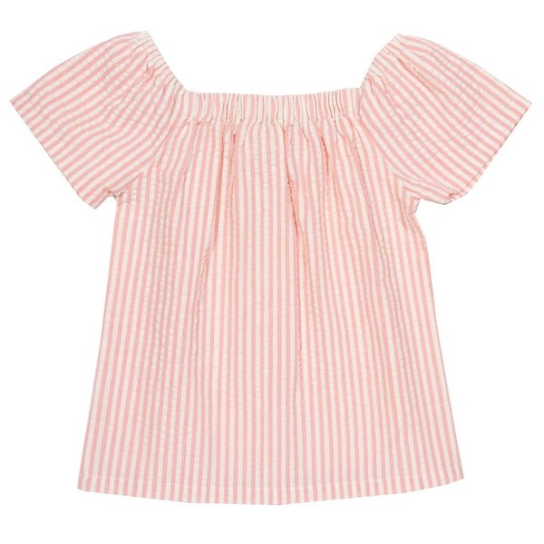 Kite Clothing, Bluse aus Seersucker-Stoff, Bio-Baumwolle, rosa/weiß gestreift, statt 31,95€ nur