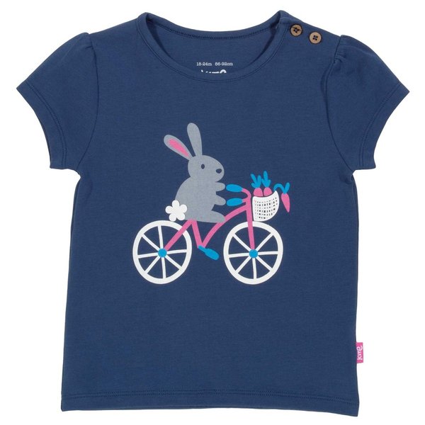 Kite Clothing, T-Shirt, Bio-Baumwolle, dunkelblau mit "Print Hase und Fahrrad", statt 22,95€ nur