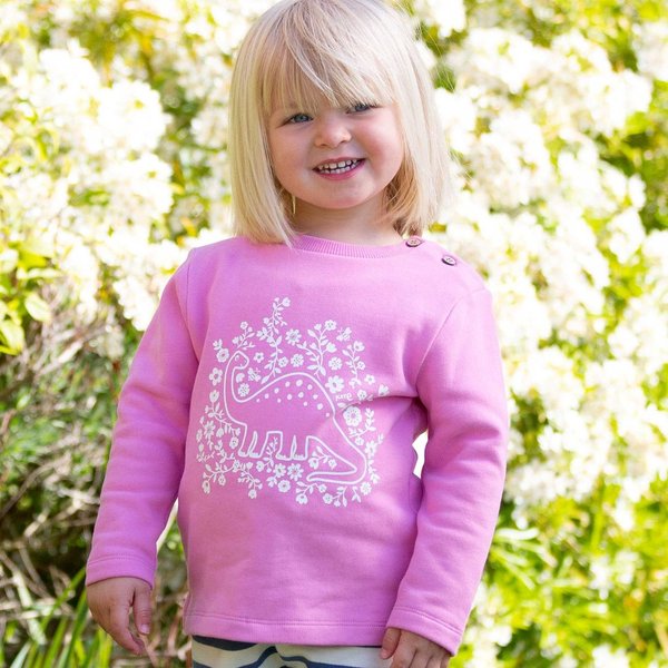 Kite Clothing, Flora-Saurus warmes Sweatshirt, Bio-Baumwolle, Farbe rosa-pink, statt 36,95€ nur
