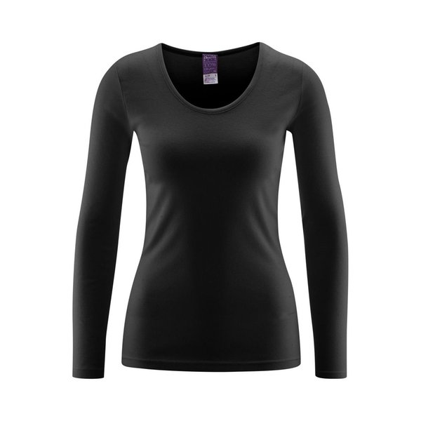 Living Crafts, Langarm-Shirt Johanna aus 100% Bio-Baumwolle, schwarz