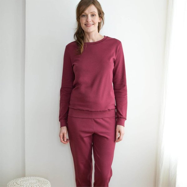 Living Crafts, Schlafanzug BETTY, Bio-Baumwolle Interlock-Qualität, Farbe winter-rose