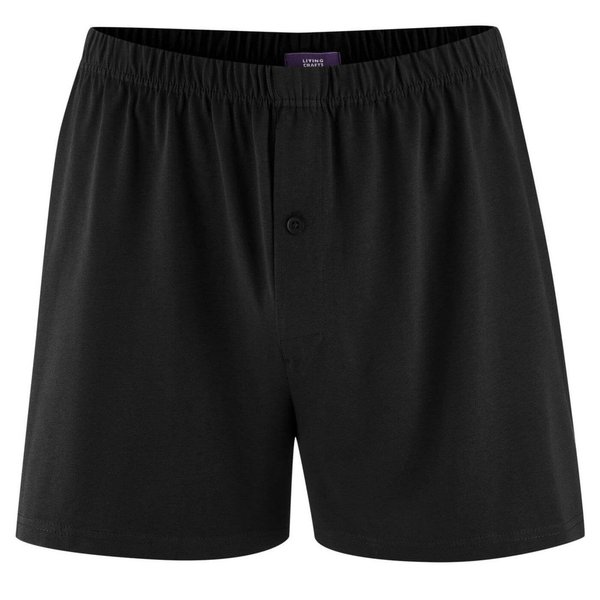 Living Crafts, Boxer-Shorts BEN, 100% Bio-Baumwolle, Farbe schwarz