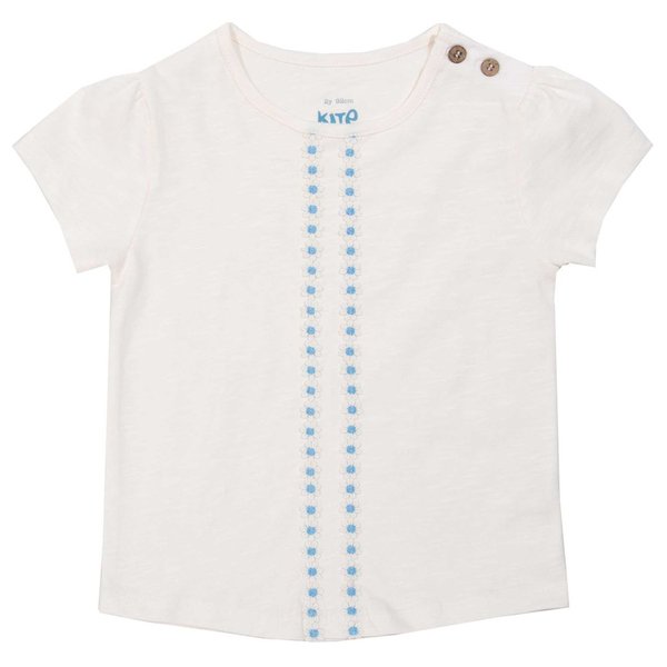Kite Clothing, Daisy T-Shirt, Bio-Baumwolle, cremeweiß mit Spitzenblüten, statt 29,95€ nur