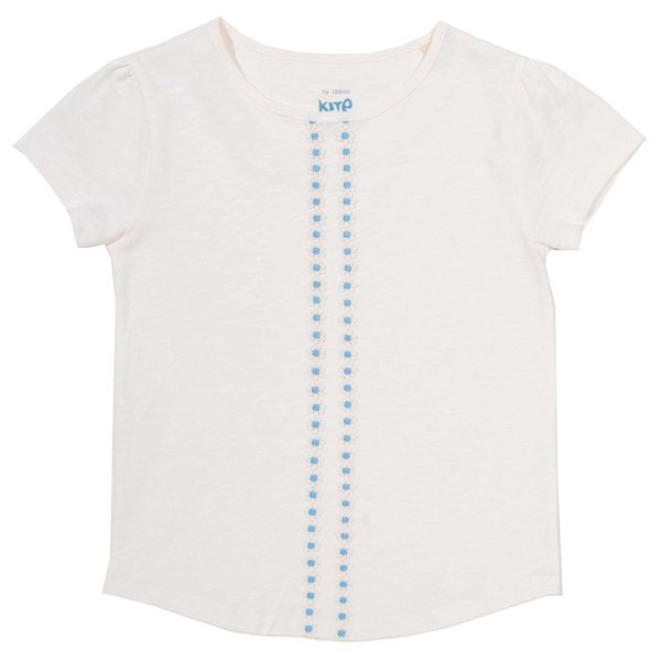 Kite Clothing, Daisy T-Shirt, Bio-Baumwolle, cremeweiß mit Spitzenblüten, statt 29,95€ nur
