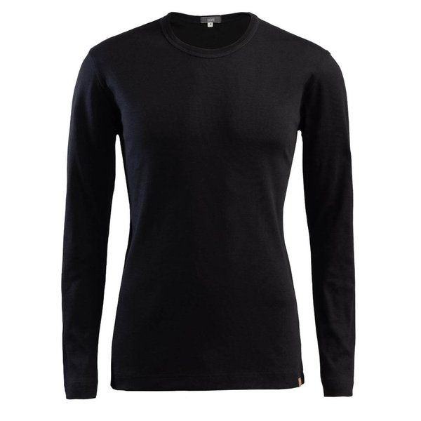 Living Crafts, Langarm-Shirt LEANDRO, 100% Bio-Baumwolle, Farbe schwarz