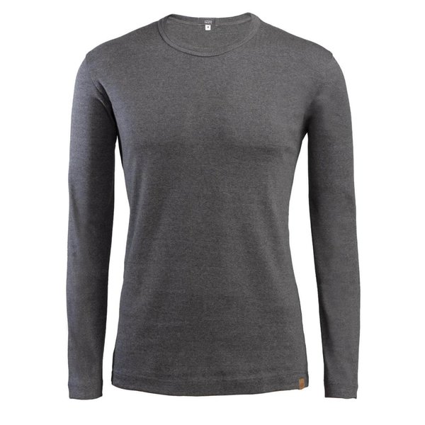 Living Crafts, Langarm-Shirt LEANDRO, 100% Bio-Baumwolle, Farbe grey melange