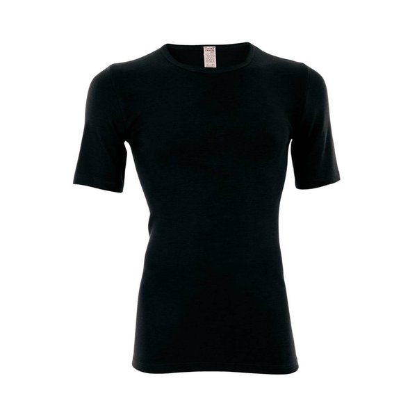 Living Crafts, Kurzarm-Shirt HARRY aus Bio-Merinowolle mit Seide, Farbe schwarz