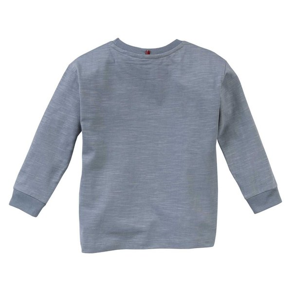People Wear Organic, Langarm-Shirt, Bio-Baumwolle, blaugrau mit Print, statt 19,95€ nur